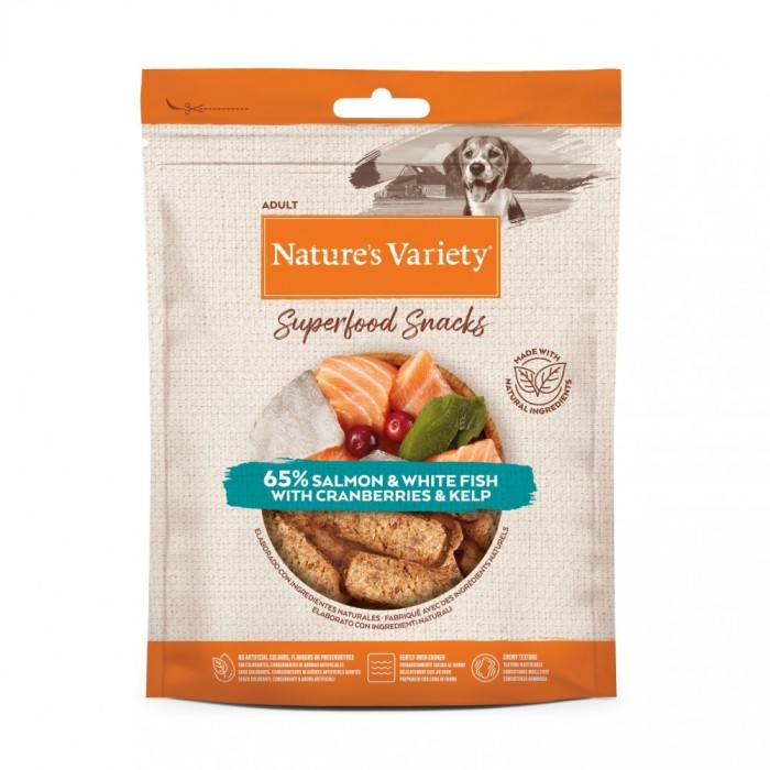 NV DOG SUPERFOOD SNACKS SALMON 85G