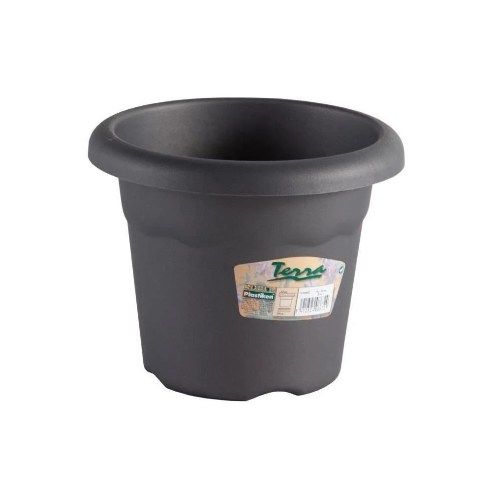 VASO REDONDO 46cm CINZA -7346