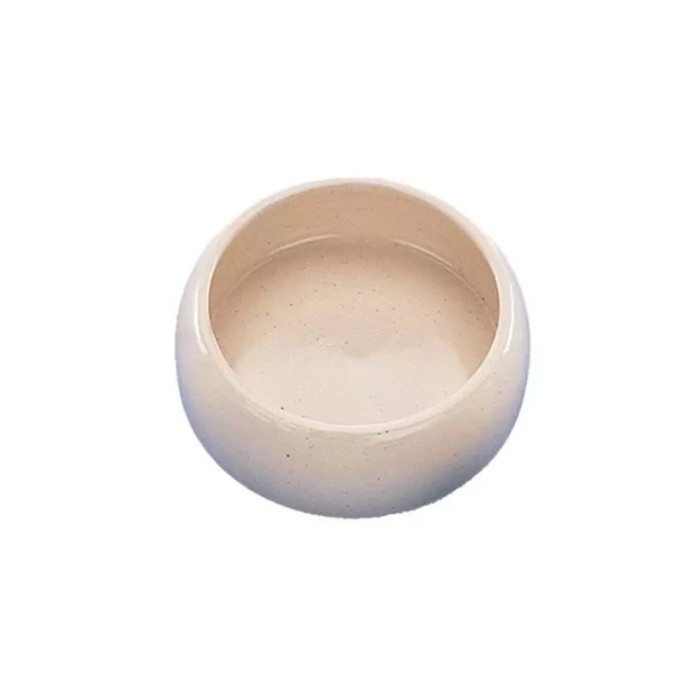 COMEDOURO EM CERAMICA P/PEQUENOS ANIMAIS COR BEGE 500ML