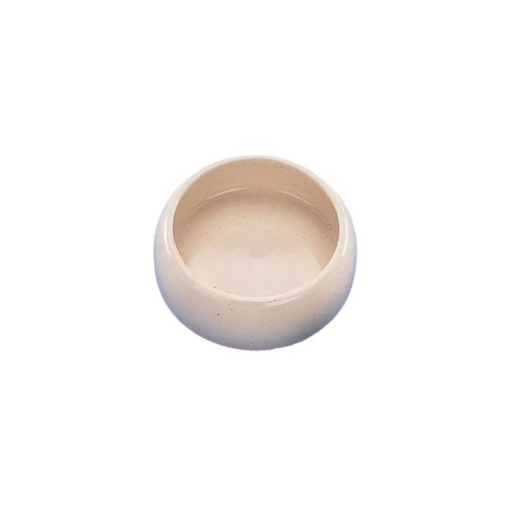 COMEDOURO EM CERAMICA P/PEQUENOS ANIMAIS COR BEGE 500ML