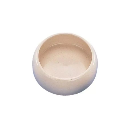 COMEDOURO EM CERAMICA P/PEQUENOS ANIMAIS COR BEGE 500ML