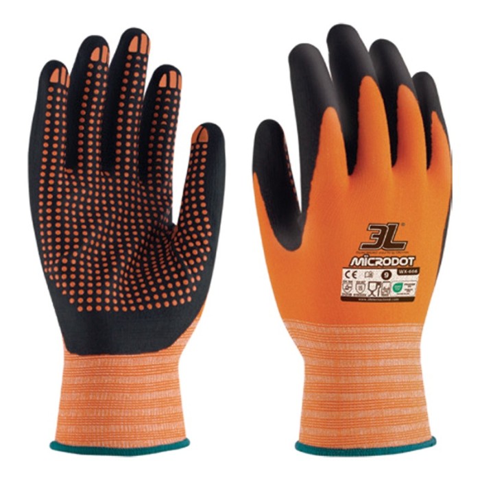 LUVA NYLON SUPER ADERENCIA MICRODOT TAM 10