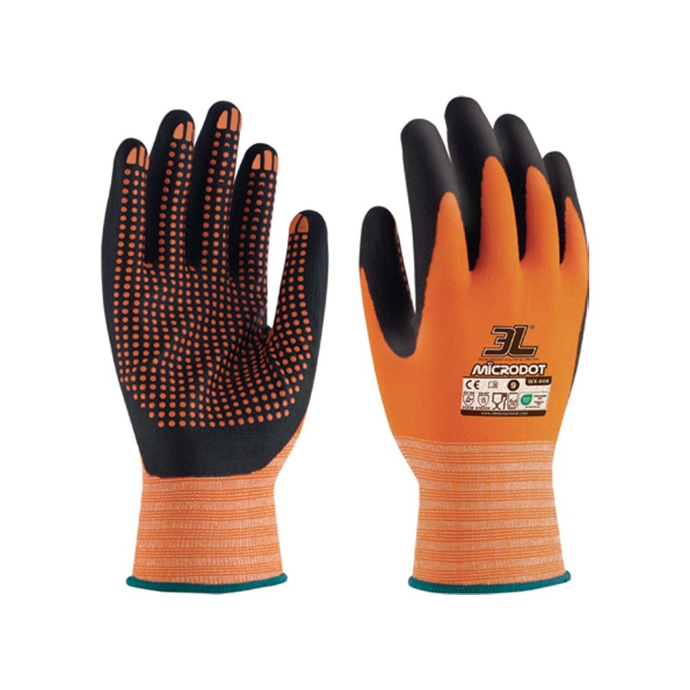 LUVA NYLON SUPER ADERENCIA MICRODOT TAM 10