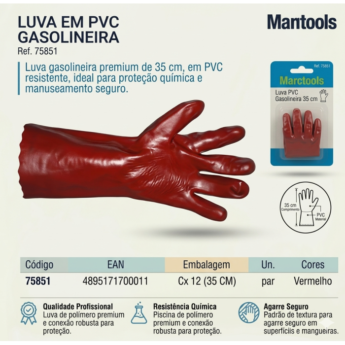 LUVA GASOLINEIRA PVC 35 CM