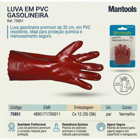 LUVA GASOLINEIRA PVC 35 CM